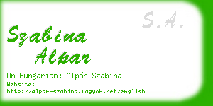 szabina alpar business card