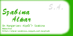 szabina alpar business card